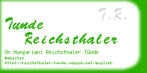 tunde reichsthaler business card